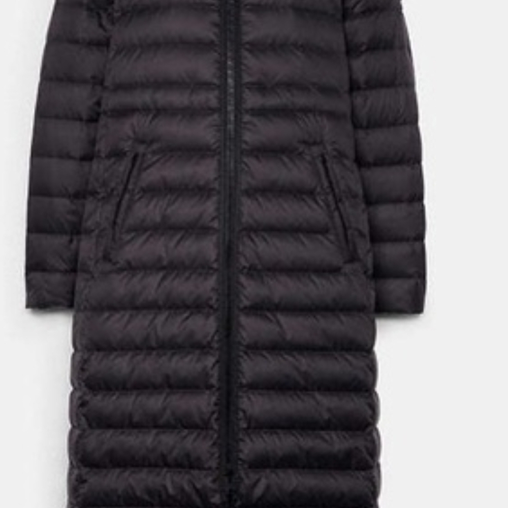 NWT LONG down Coach Black Puffer Jacket Large -hoodie